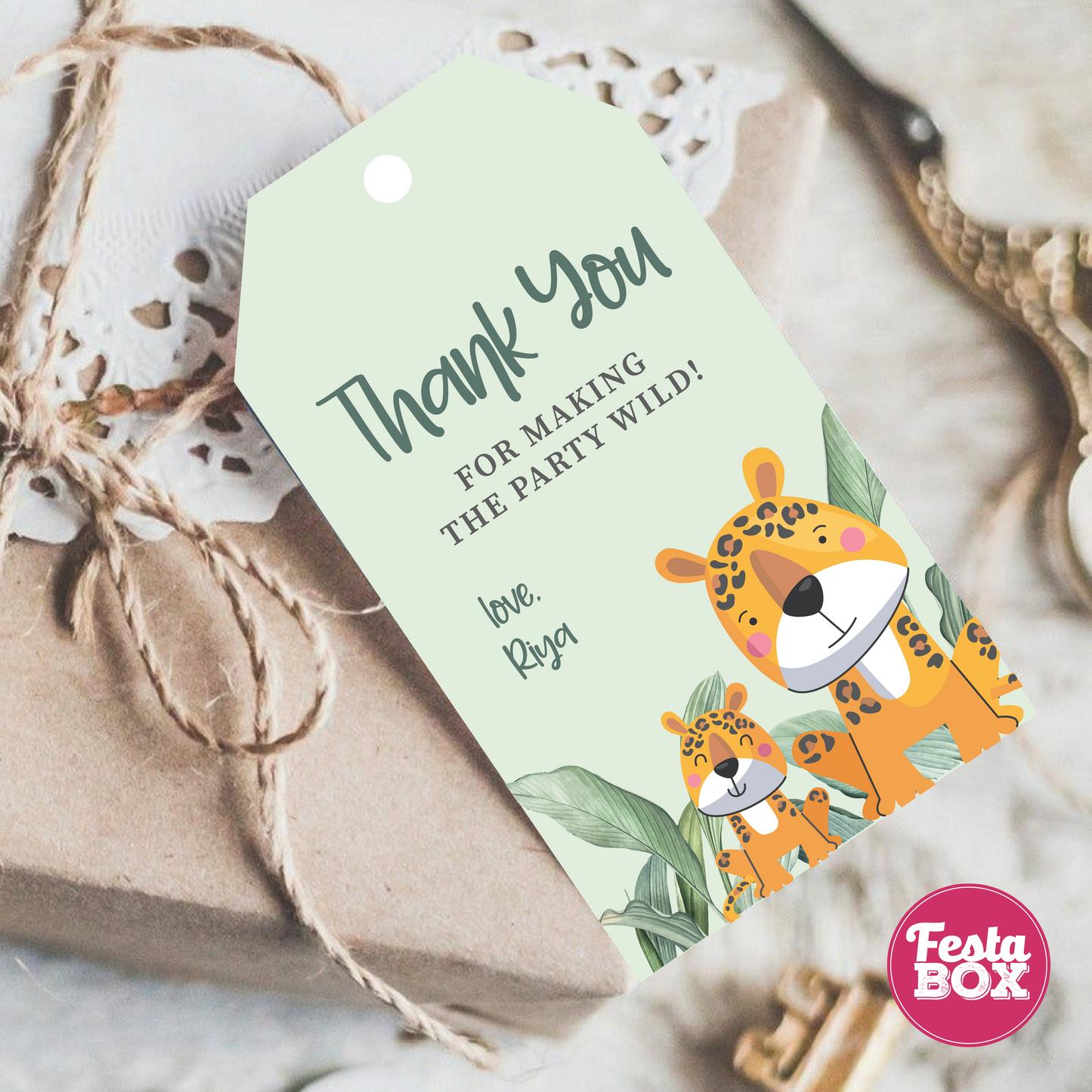 Gift Tags for Baby Shower under the Jungle Safari Theme by Festabox