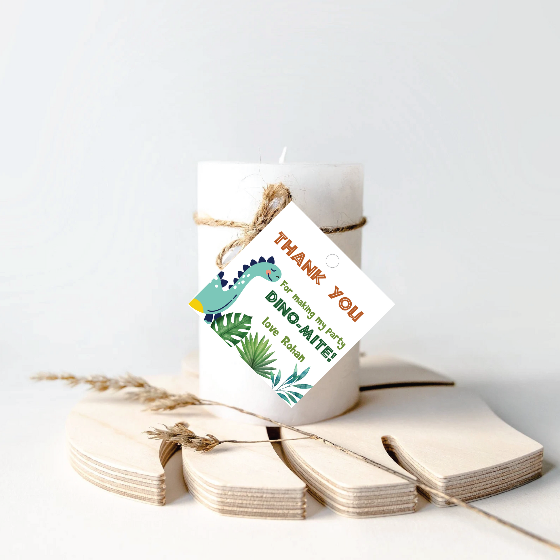 Gift Tags for Birthday Party Decoration - Dinosaur Theme (Set of 6)