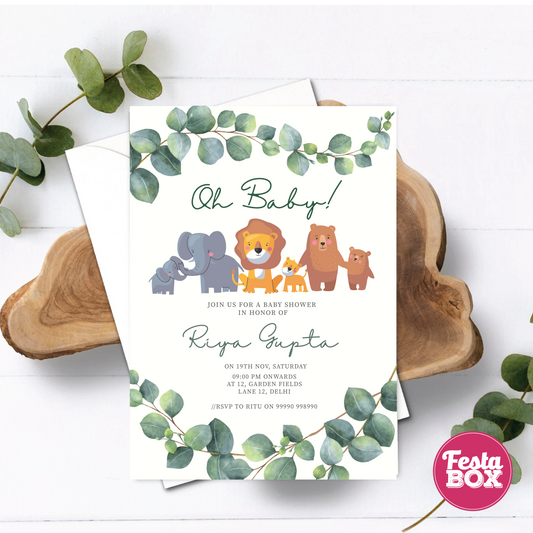 Baby Shower Invitation under the Jungle Safari Theme by Festabox