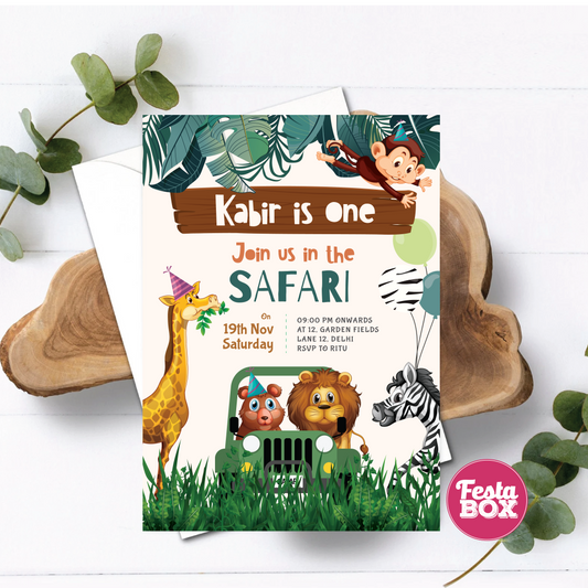 Birthday Party Invitation under Jungle Safari Birthday Party Theme Collection by Festabox