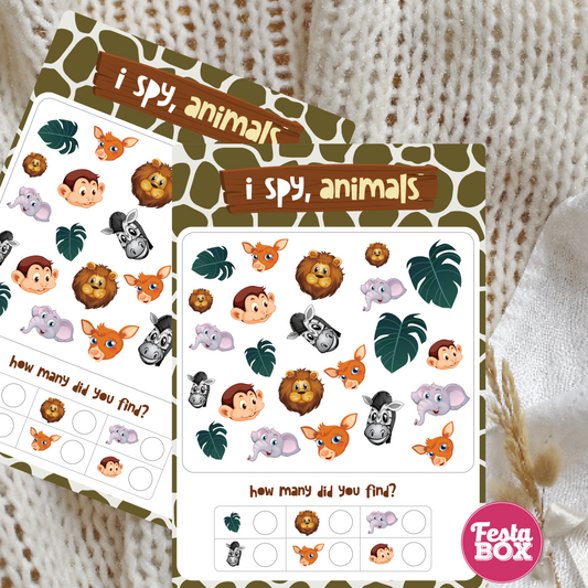I Spy Game under Jungle Safari Birthday Party Theme Collection by Festabox