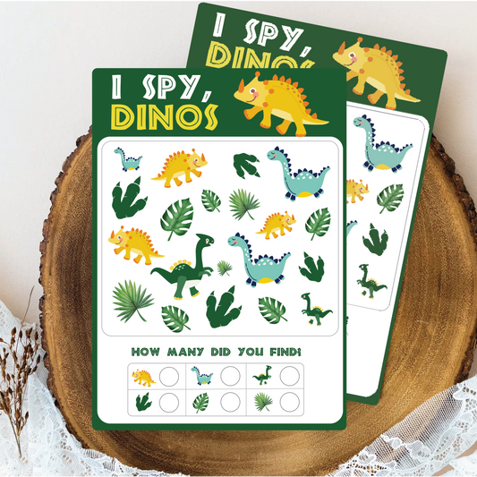 Birthday Game - I Spy - Dinosaur Theme (Set of 6)