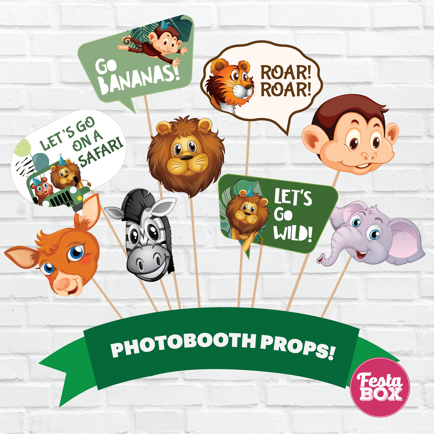 Party Props under Jungle Safari Birthday Party Theme Collection by Festabox