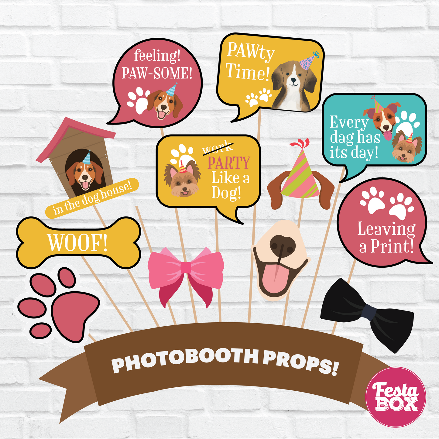 Party Props under Puppy Birthday Party Theme Collection by Festabox