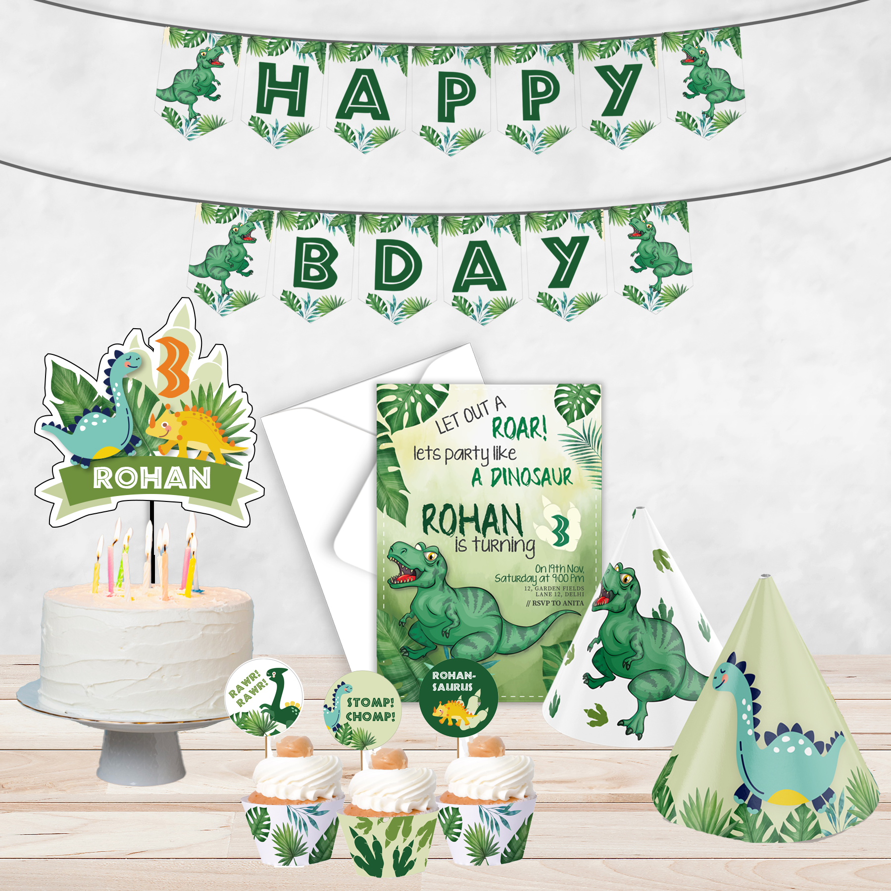 Dinosaur Birthday Party Kit (6 or 12 guests)