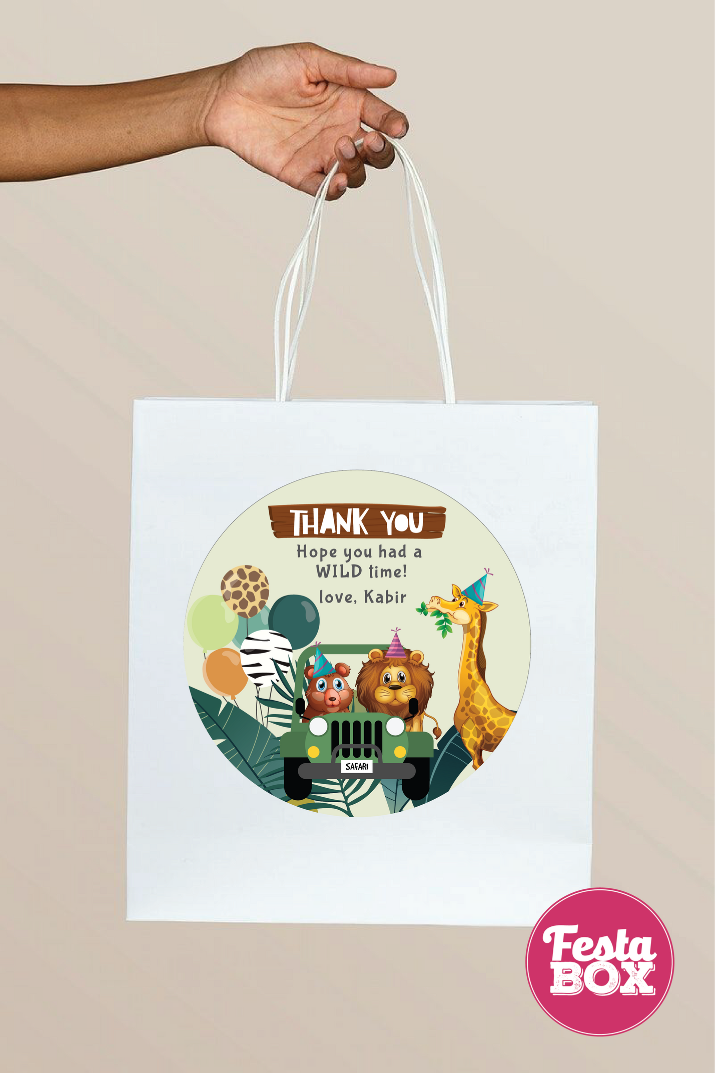 Return Gift Bags under Jungle Safari Birthday Party Theme Collection by Festabox