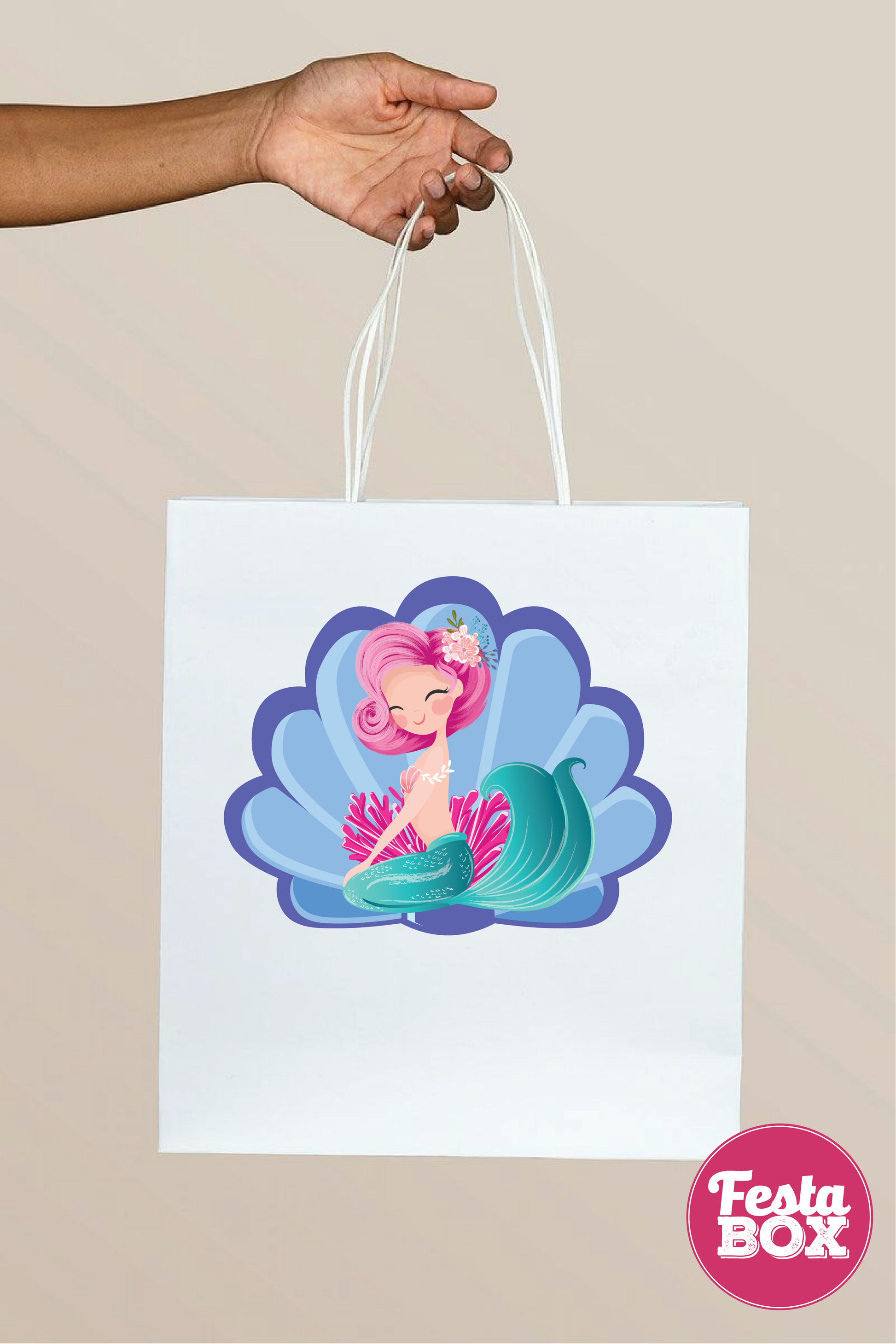 Return Gift Bags for Birthday Party - Mermaid Theme (Set of 6)