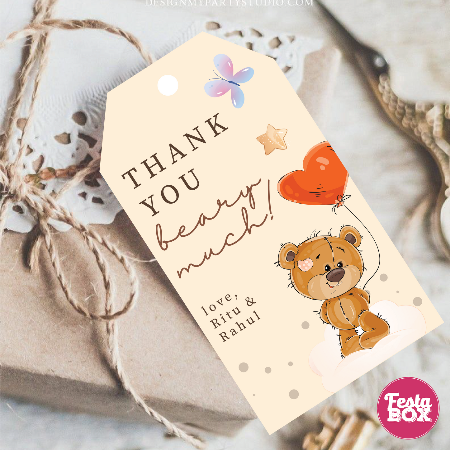 Gift Tags under the Teddy Bear Collection by Festabox for Baby Shower